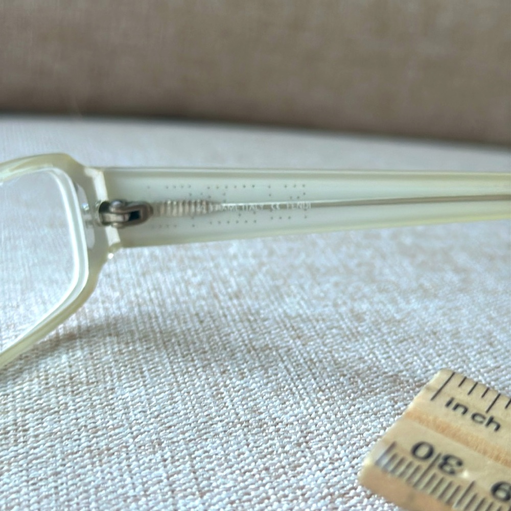 Fendi Cream Rectangular Glasses With Crystal Deta… - image 6